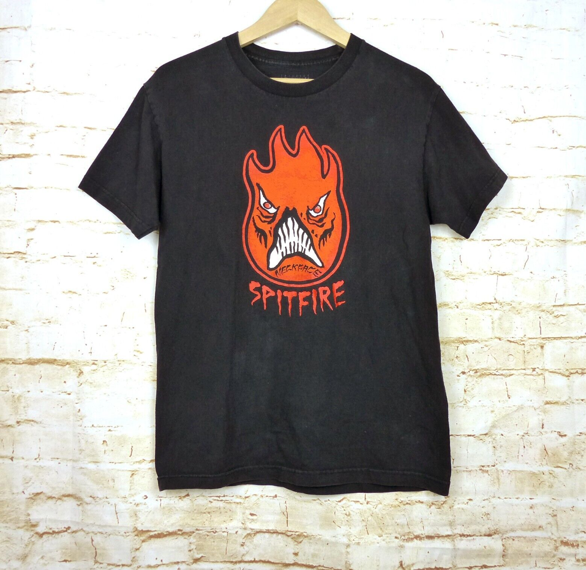 Spitfire Skate X Neckface Logo Shirt Mens M Black Neckhead