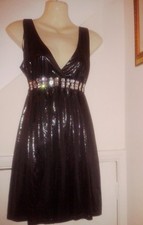 NEW  Size  12 Black dress with beads/weddings/party/evening wear/xmas
