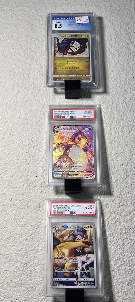 Trading Card Wall Mount. 10 Pack CGC, PSA,  Magnet Cases, Top loader Compatible.