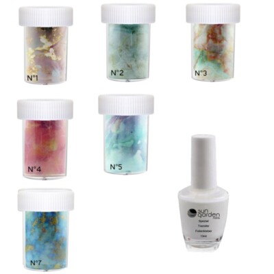 6 x Transfer Nagelfolie MARBLE SET7 01, 02, 03, 04, 05, 07, XXL Nagel Folie .