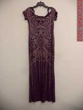 NWT - Blu Sage Women's Berry Glitter Cold Shoulder Gown, Size 8 192096490589