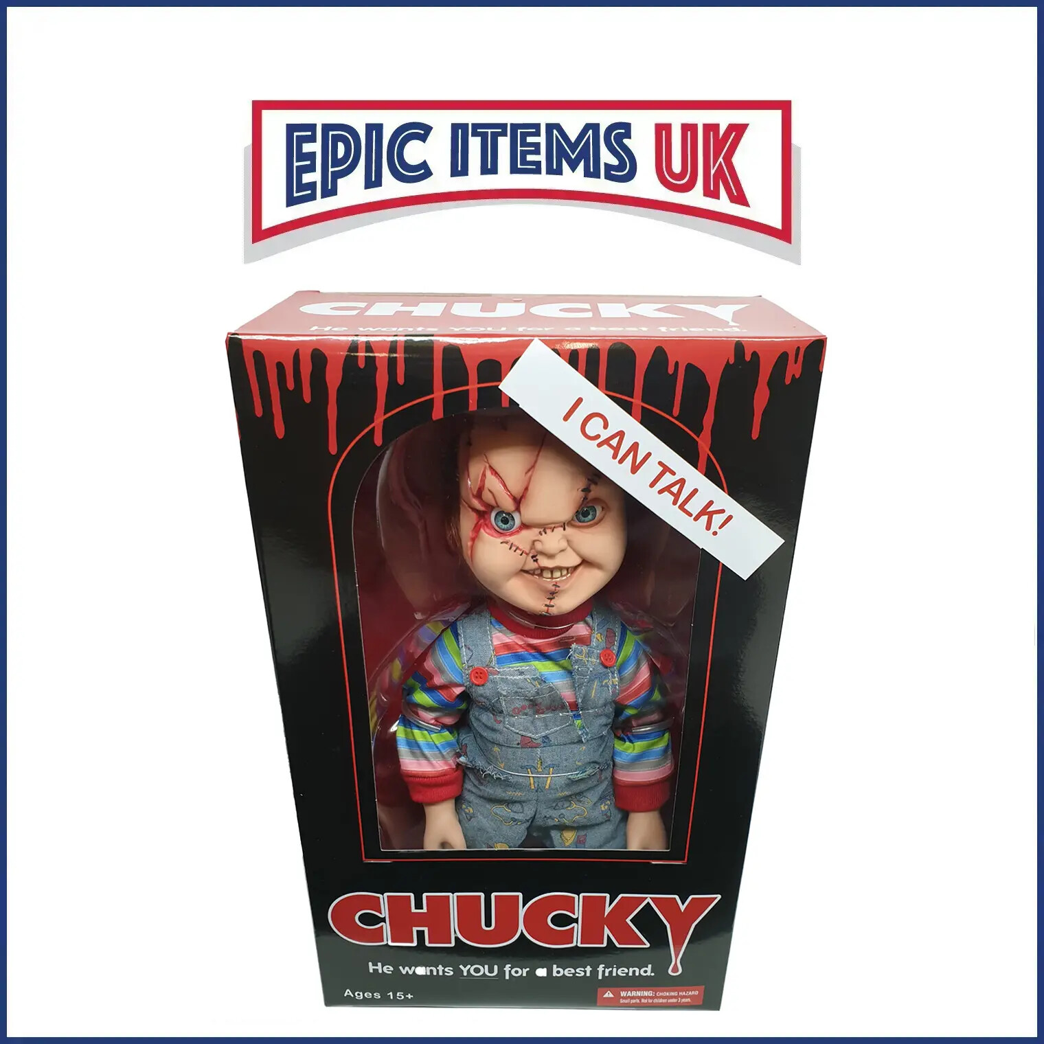 Mezco Bride of Chucky 15 Inch Talking Scarred Chucky Figure With Sound - NEW - Image 5
