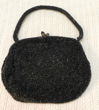 Vintage Black Beaded Purse