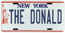 President Donald Trump "The Donald" New York 1980's License plate