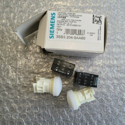 2x SIEMENS 3SB3 204-6AA60 Leuchtmelder weis -  NEU/OVP - worldwide ship