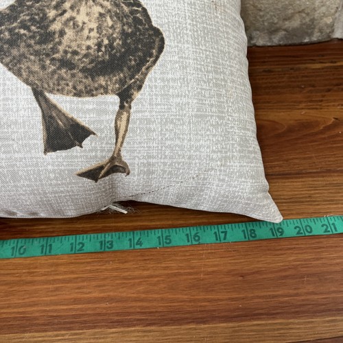 Hampton Bay Outdoor Lumbar Throw Pillow Rectangular 19x11 Strolling Ducks Browns - Picture 10 of 12