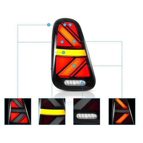 Pair LED Tail Lights For Mini Cooper R50 R52 R53 Sequential Rear Lamps 2002-2006 - Picture 15 of 19