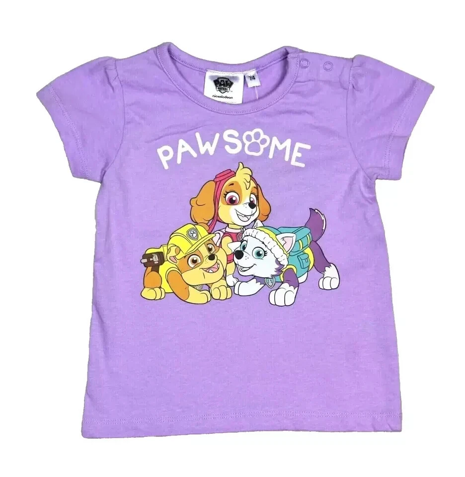 Neu Nickelodeon PAW PATROL Baby Mädchen T-Shirt mit Aufdruck Gr. 68, 74, 80 - Bild 1 von 1