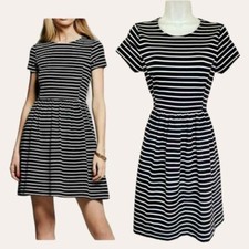 Peter Som for Design Nation Black & White Striped Short Sleeve Dress, XS