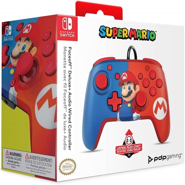 Manette Nintendo Switch OLED avec prise jack et boutons programmables PDP Faceoff Mario