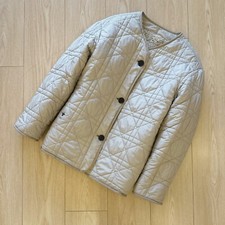 Christian Dior Women Beige Quilted Reversible Macrocannage Oversize Short Coat S