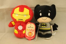 Hallmark Itty Bittys DC Marvel Batman Iron Man Plush Figures Lot