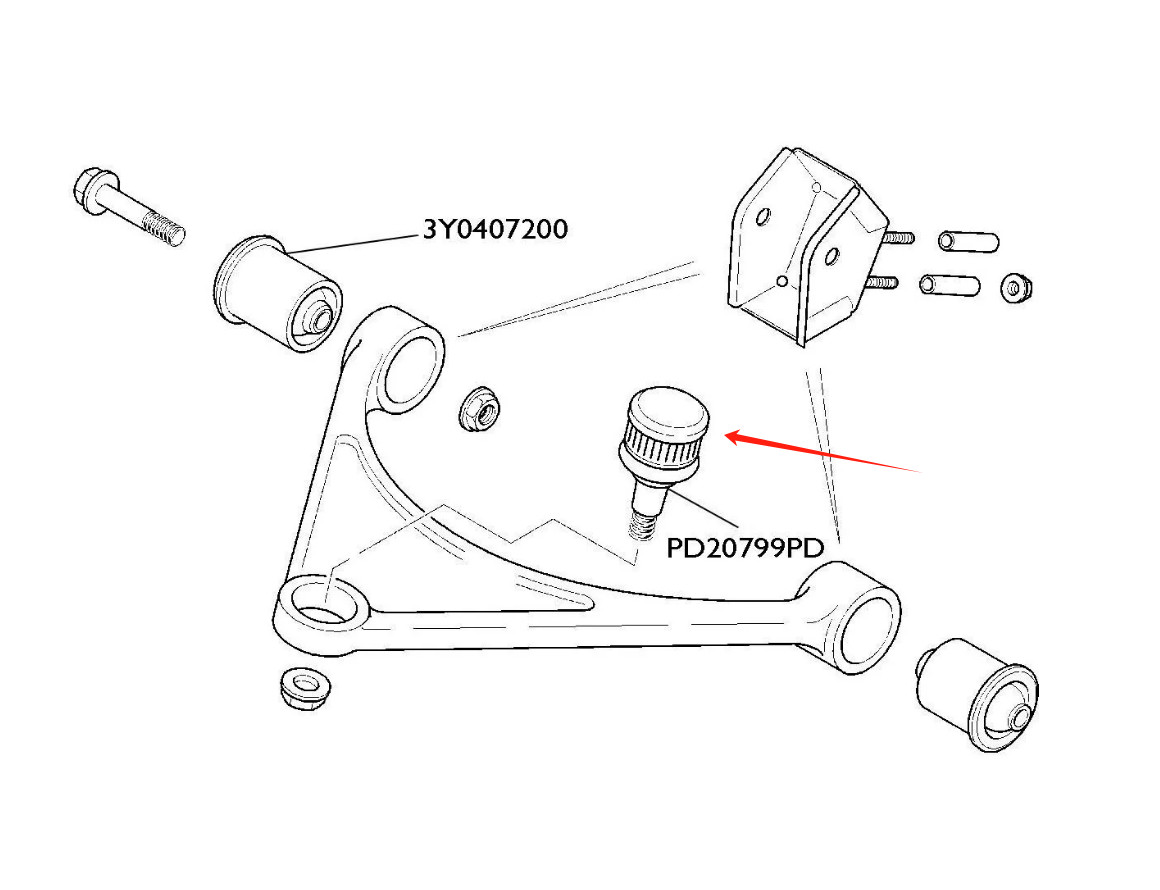 Front Upper Control Arm Ball Joint for Bentley Arnage, Rolls Royce Silver Seraph