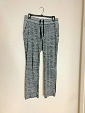 Reebok Womens Sz M Gray Lounge Sweat Pants Sweatpants tie Waist