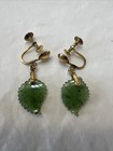 12k Gold  Filled Jade Least Screw On Earrings  — photo 3