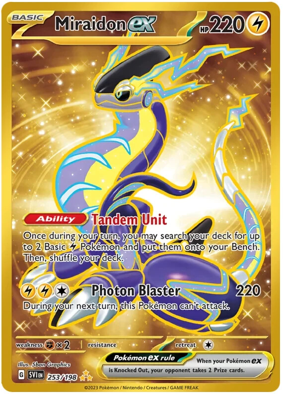 Miraidon ex 253/198 Hyper Rare Scarlet & Violet Pokemon TCG