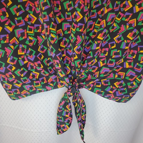 Camicetta donna Neiman Marcus vintage multicolore disegno geometrico manica 3/4 taglia M - Foto 2 di 17