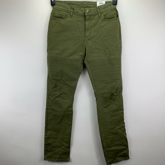 Sun Stone Mens Moto Biker Jean Olive 