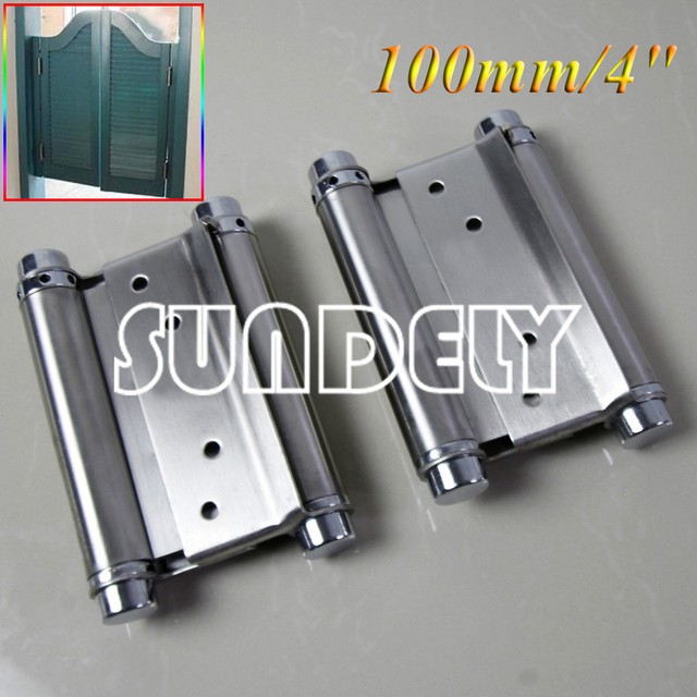 4 Double Swing Door Hinge Action Hinges 2 Way Saloon Kitchen Gate 2pcs