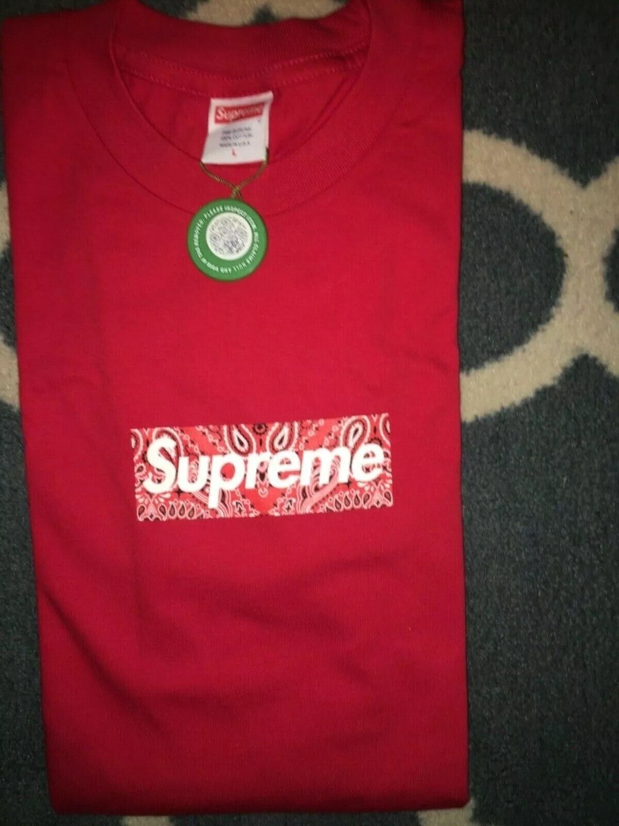 Supreme Bandana Box Logo Tee Large Red DS