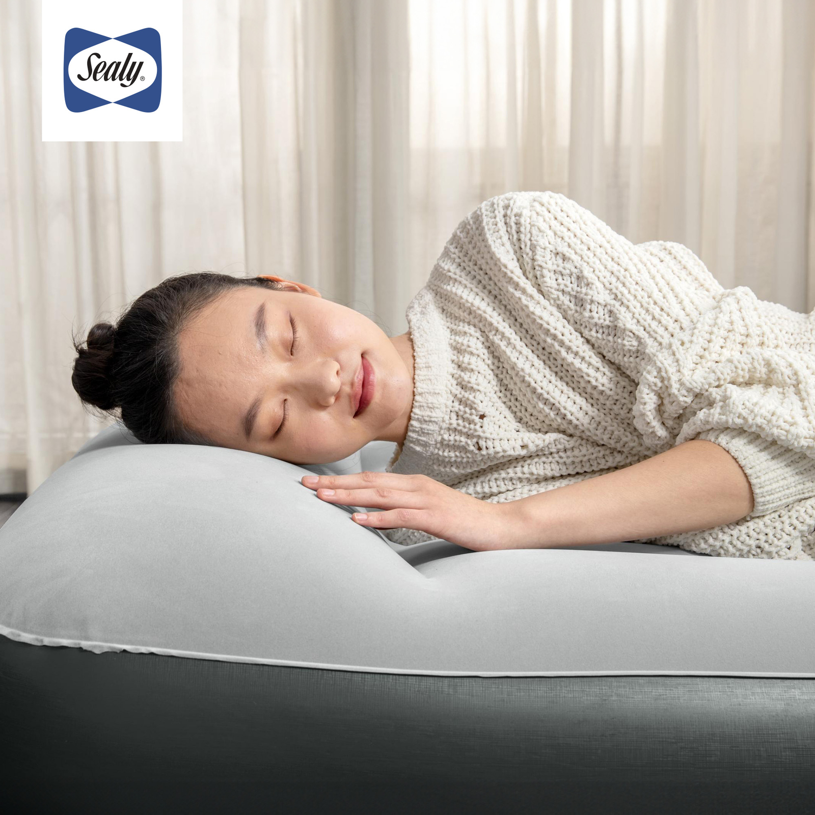 Sealy Tritech Twin Sized 16" Air Mattress Bed 2 Person w/BuiltIn AC