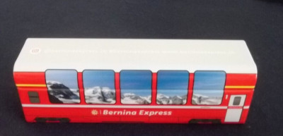 neue  '' Bernina Express ''  Blechdose  mit 50g  Schweizer Milchschokolade