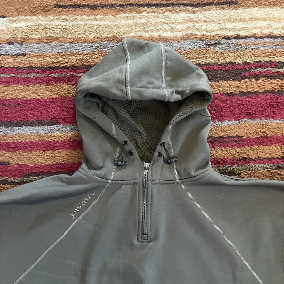 Sudadera con Capucha Prana Para Mujer Talla XL Verde Pullover Bolsillos De Gran Tamaño Foto 3 de 4