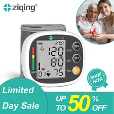 Rechargeable Sphygmomanometer Digital Blood Pressure Monitor Wrist Black