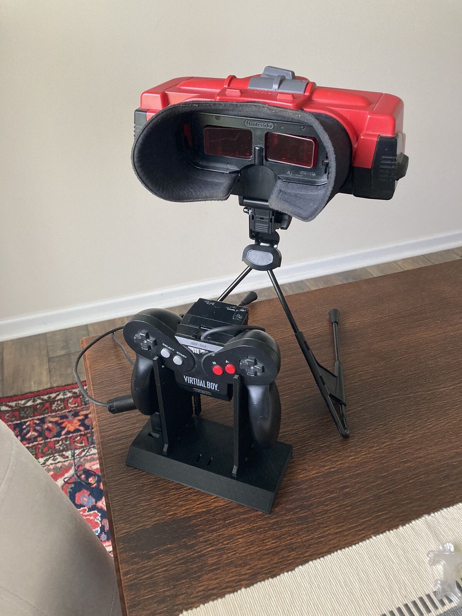 TESTED Nintendo VIRTUAL BOY-Controller-Power Cd-RED ALARM-Stands