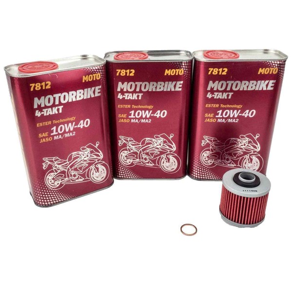 ÖL + ÖLfilter Set Passend FüR Yamaha XV535 / S Virago 3BR 1988-1995-image