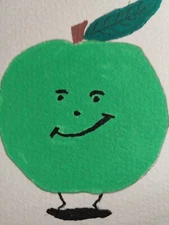 GAT PAINTINGS IMPRESSIONISM ORIGINAL COLLECTIBLE WHIMSICAL APPLE KITCHEN