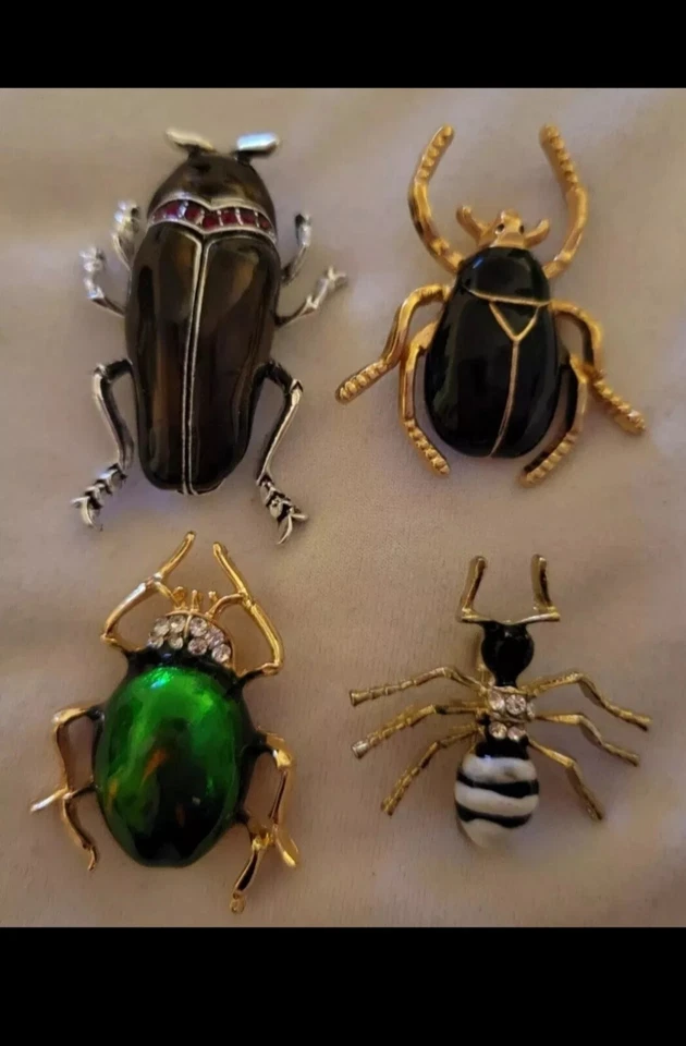 4PC Ant Beetles Roach Insect Bug Brooch Pin Lapel Lot Jewelry Nice! CA USA E177 - Image 3 of 4