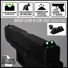 Night Sight Glow Set for GLOCK® 17 19 19X 22 23 34 45 Gen 3 - 5 Great Quality