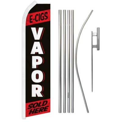 ''VAPOR'' Advertising Super Flag & Pole Kit vape sold here e-cigs rd