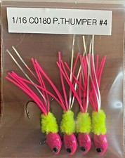 Hand Tied Hackle Tail Crappie Jigs Made in The USA 1/16th Ounce #4 or 6 Hook New