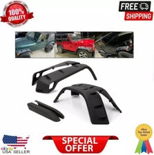For 97-06 Jeep Wrangler TJ 7" Wide Pocket Extended Fender Flares Kit Black 6PC