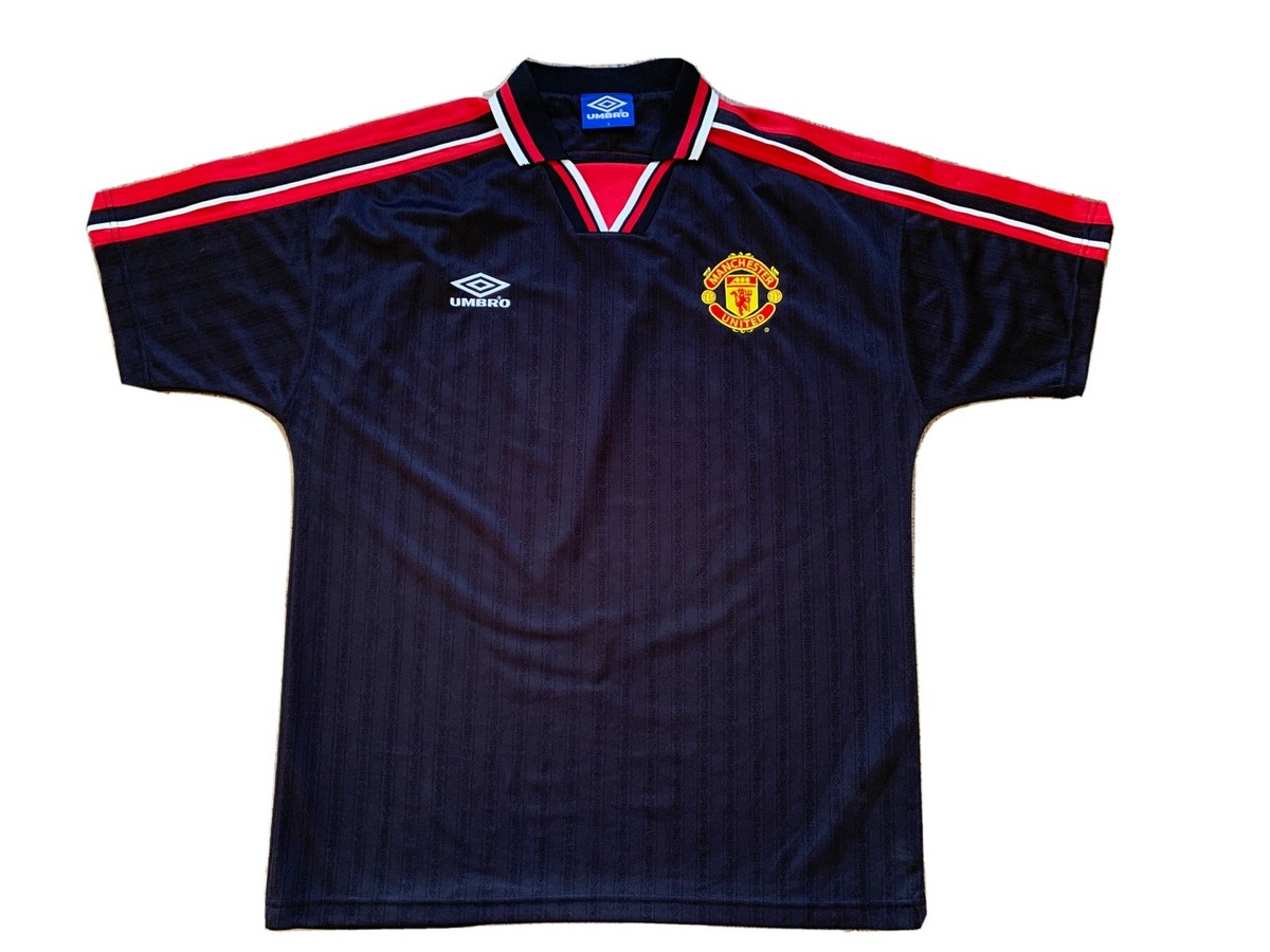 ウェア UMBRO manchester united second uniform Vintage Umbro Manchester United Black Polo Soccer Jersey