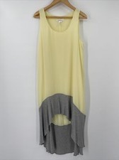BCBGeneration Maxi Dress Women's Medium High Low Yellow Gray Sleeveless Dress
