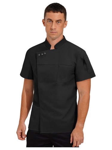 Unisex Men Women Coat Bakery Tops Slim Fit Jacket Stand Collar Chef Workwear - Picture 22 of 41