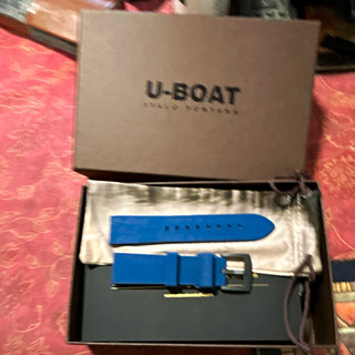 Correa de reloj pulsera U BOAT azul de dos piezas con hebilla para relojes U BOAT 22/20 mm