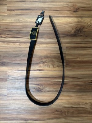 Karl Lagerfeld Paris Men's Logo Leather Belt Black Size 38
