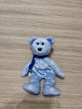 Ty Beanie Babies 1999 Holiday Teddy Bear Plush Toy - Blue, Snowflake Patttern