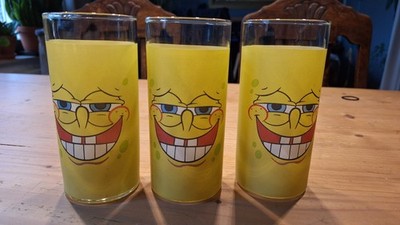 3x Spongebob Schwammkopf Trinkglas 2005 Nickelodeon Sammelglas