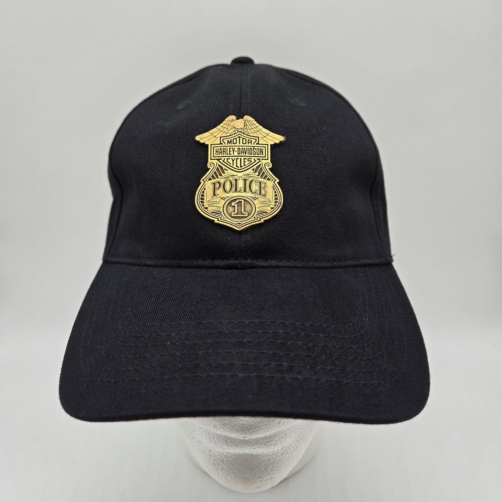 Harley Davidson Police 1 Hat Metal Logo Black 100 Years Serving Law Enforcement