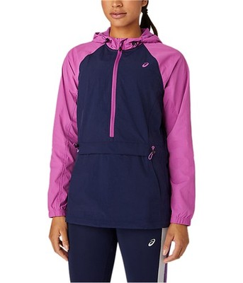ASICS Womens Anorak Windbreaker Jacket, Purple, X-Small