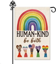 Human Kind Be Both Welcome Garden Flag Yard Outdoor Farmhouse Decorations, Be...