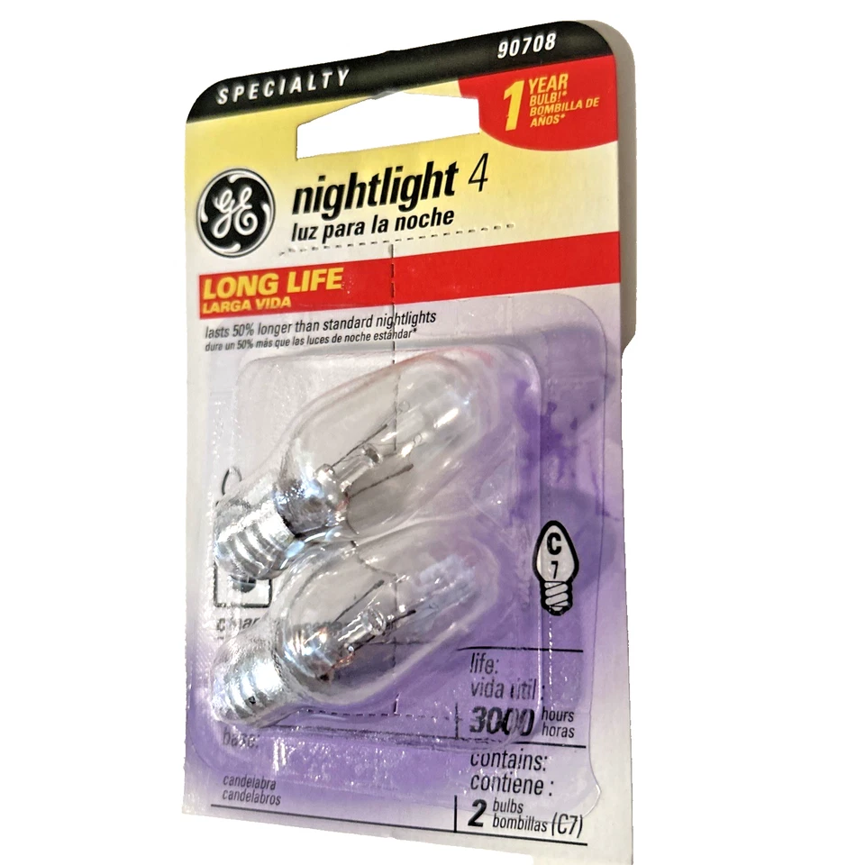 GE C7 Replacement Bulbs Clear 4 Watt Christmas Village / Nightlight 6 Packs - Image 3 of 4