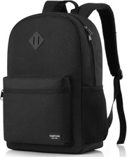 Black Backpack for Women Men,Casual School Backpack Teen Boys and Girls 15.6 Inc
