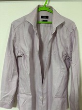 HUGO BOSS Men's Slim Fit Check Shirt L Purple Long Sleeve