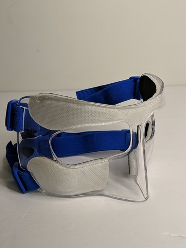Protector de nariz transparente para nariz rota protector facial acolchado ajustable con correas azules - Imagen 2 de 8